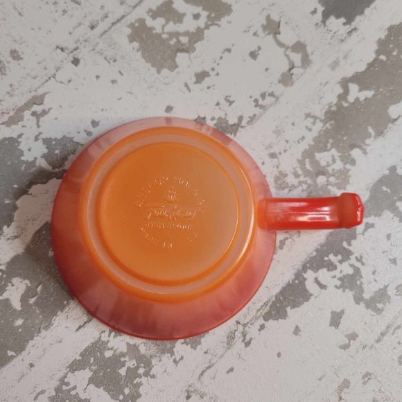 2318 Anchor Hocking Fire King Flame Orange 10oz Handled Soup Cup - Picture 4 of 4